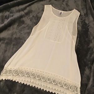 Agnes and Dora white eyelet tank top